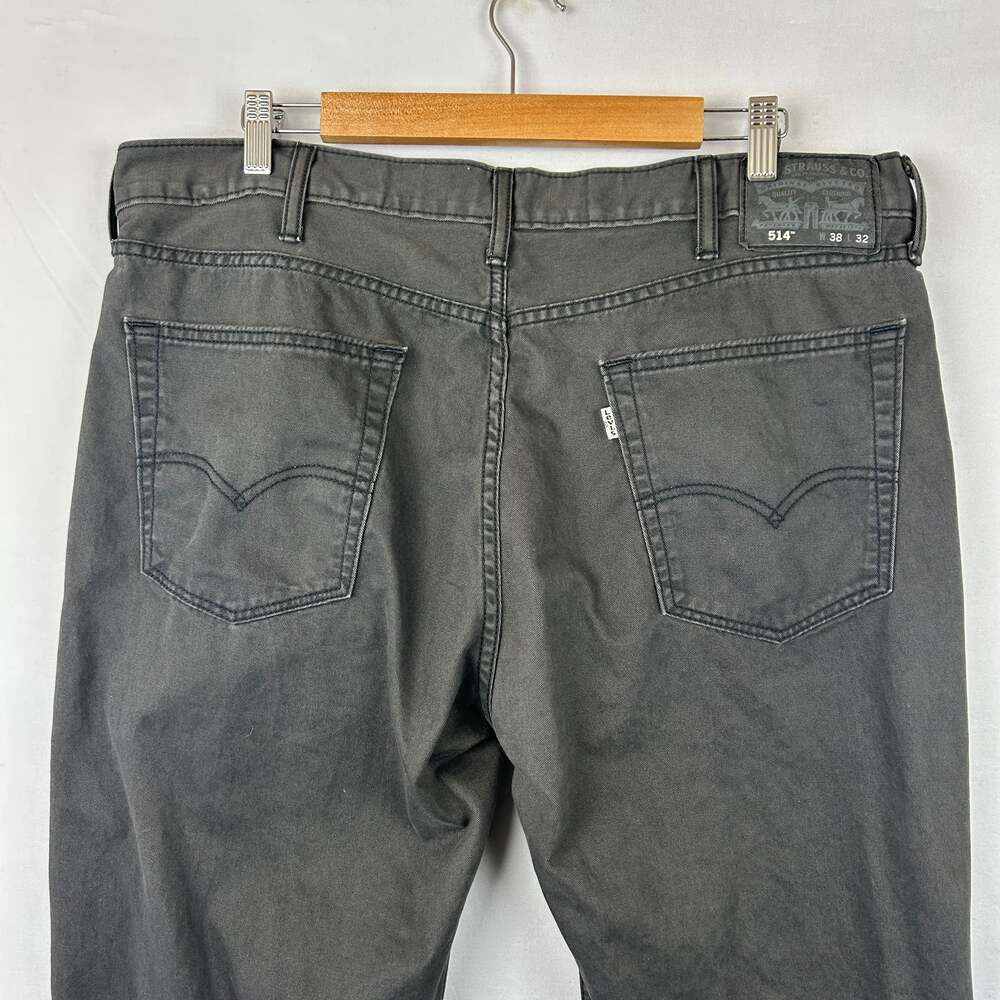 Levi's 514 Slim Straight Leg Faded Black Denim Jeans Men's Size 38x32